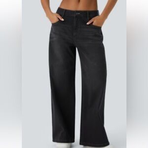 HALARA Black Flare Wide-Leg Jeans